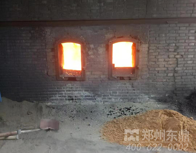 煤泥烘幹機點火現場